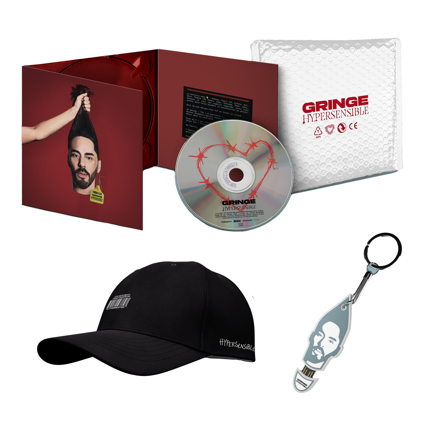 Pack Casquette + Album (CD Deluxe ou vinyle) + Clé USB | Hypersensible | Gringe